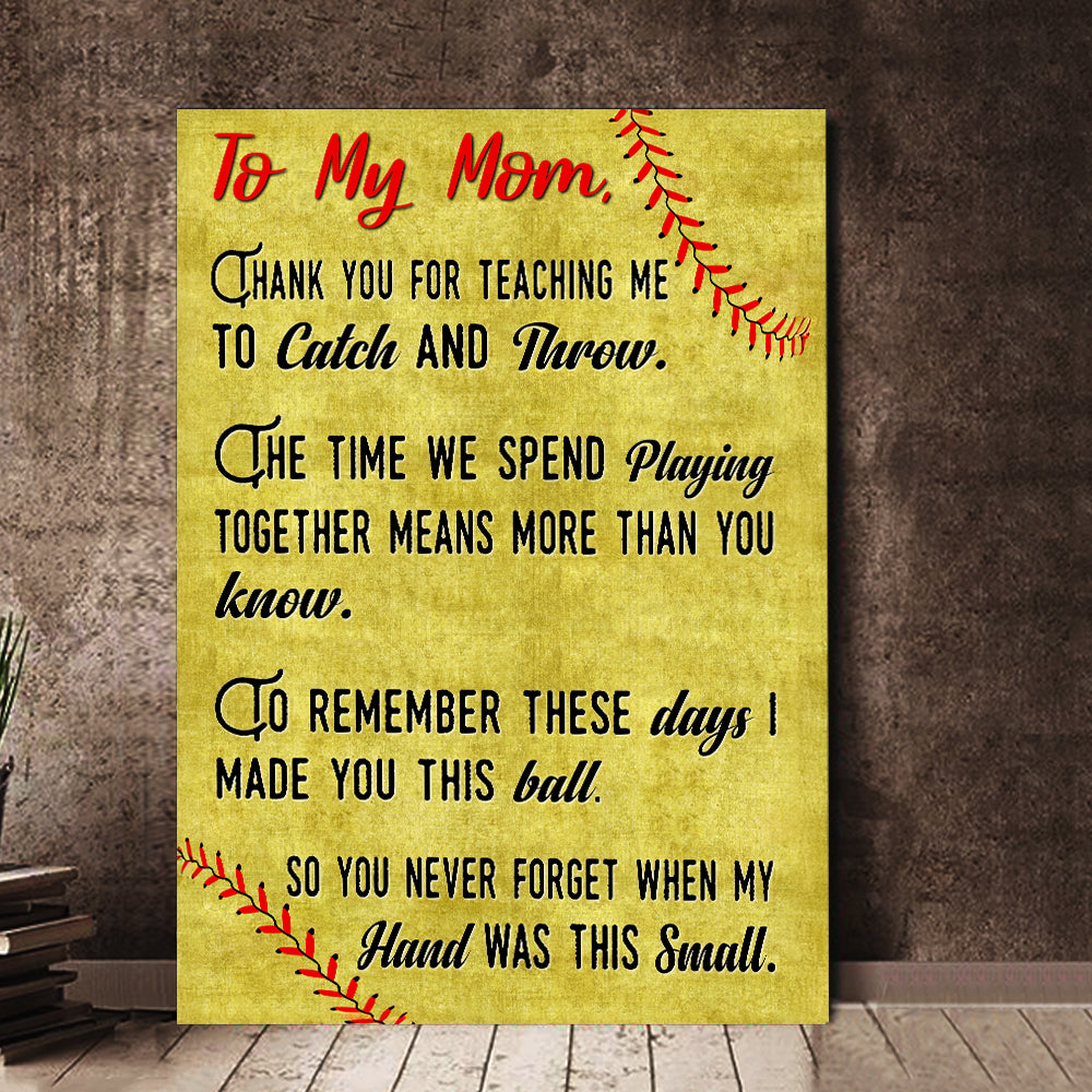 Baseball Dad Family Retro Poster Thank You Mom Picture Print Modern Home Decor Canvas Wall Art 4