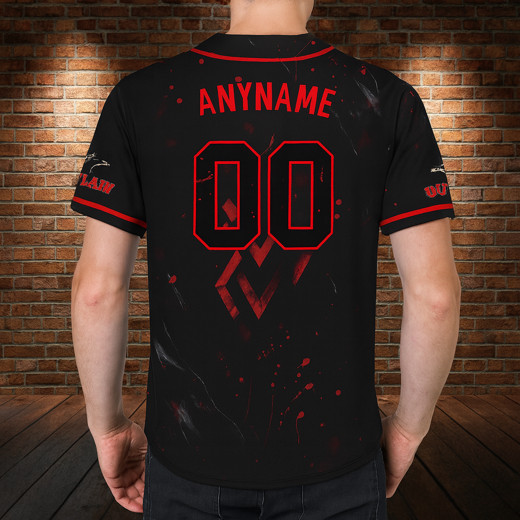 Custom Skull Baseball Jersey for Men Youth Team Gothic Sports Uniform Button Down Softball Shirts Halloween Costume Gift Jersey