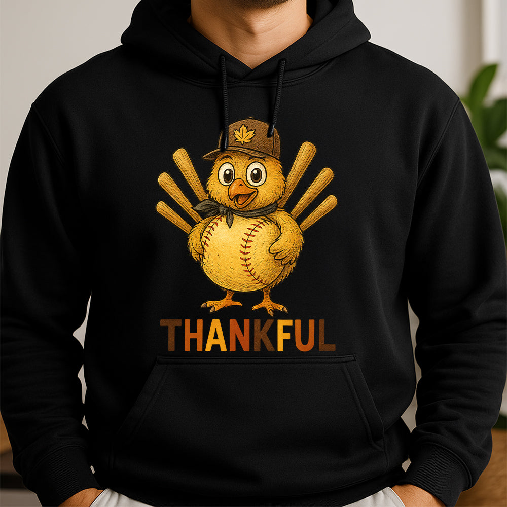 Thanksgiving Softball Turkey Gift for Softball Lovers & Players Hoodie 3