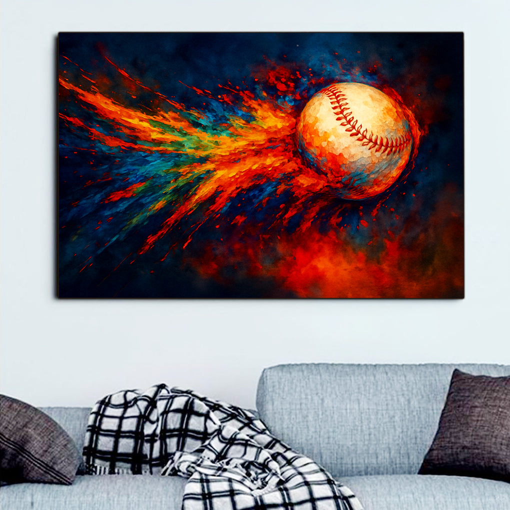 Baseball Abstract Glory I Sport Canvas Wall Art 4
