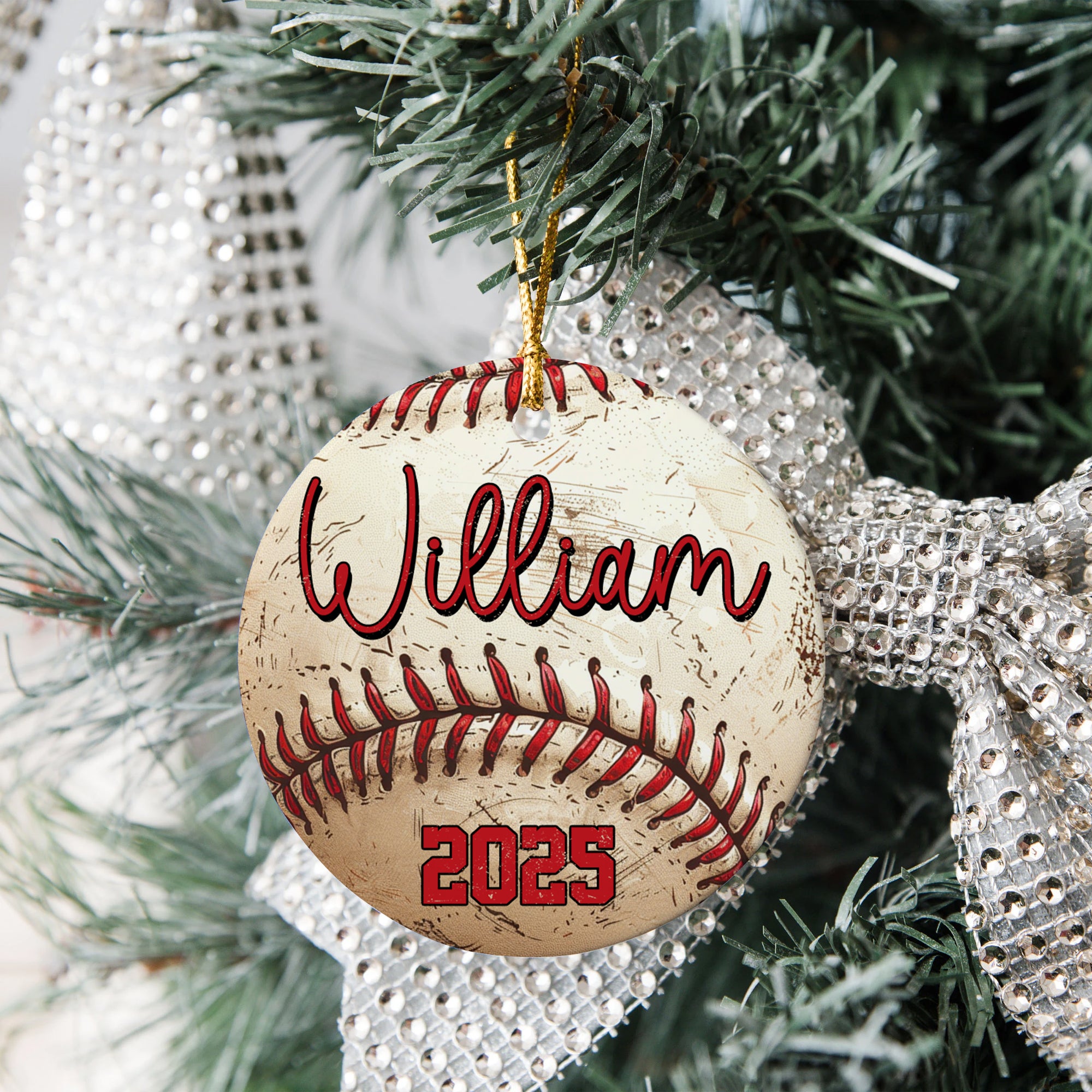 Santa's Favorite Baseball Christmas – Custom Baseball Team Gifts from Mom, Baseball Player Gift, Ornament 4