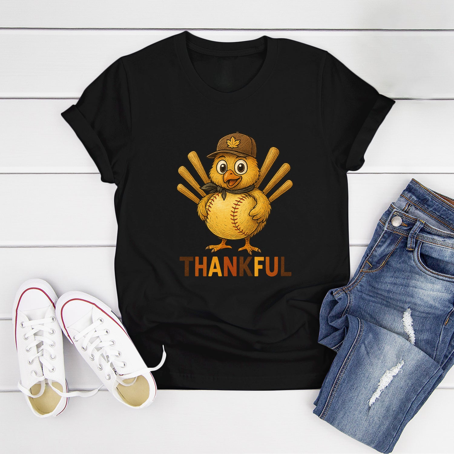 Thanksgiving Softball Turkey Gift for Softball Lovers & Players T-Shirt