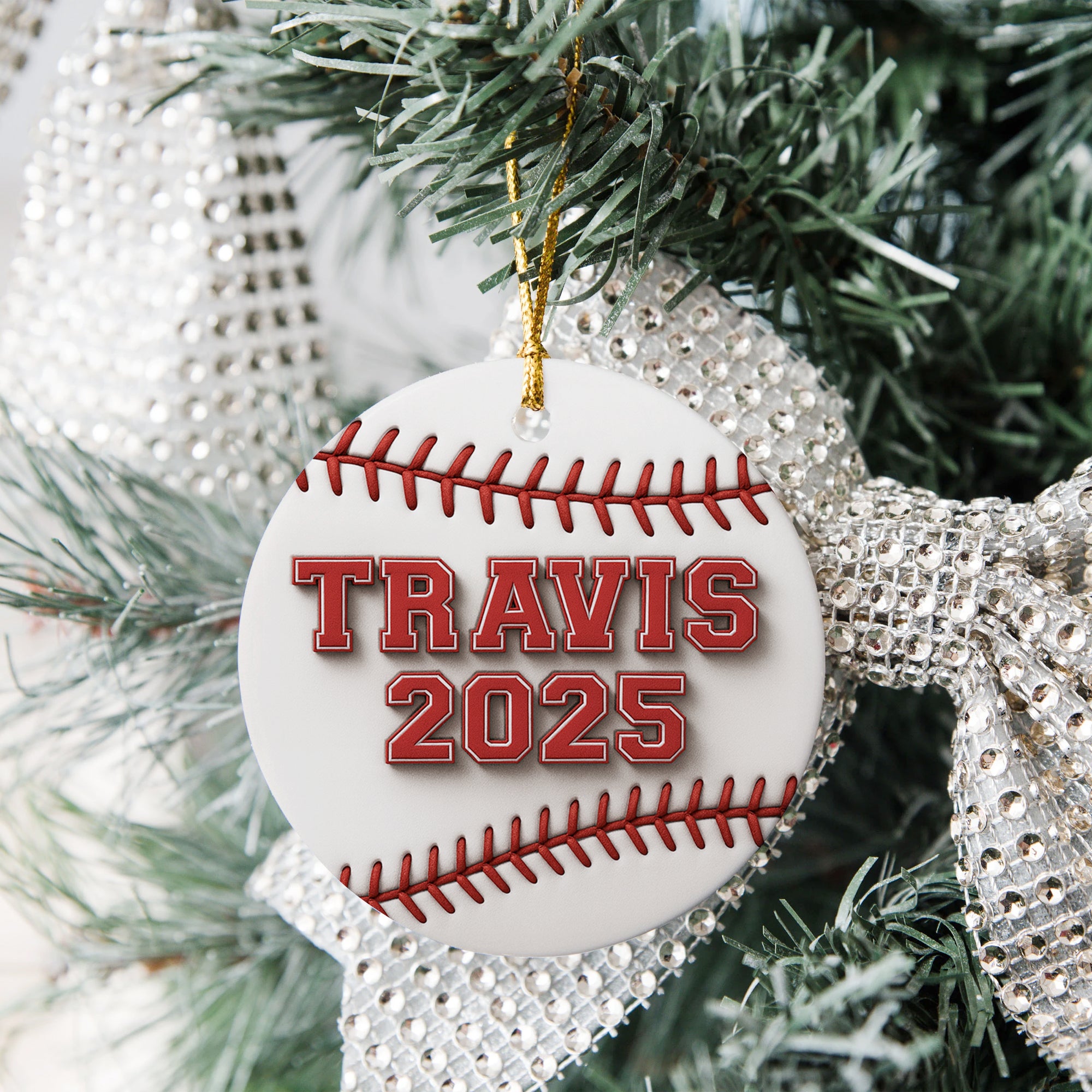 Personalized Baseball Christmas Ornament 2025, Xmas Ornaments 2025, Sport Fan Acrylic Ornament 3