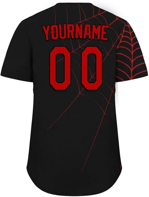Custom Skull Baseball Jersey for Men Youth Team, Gothic Sports Uniform, Button Down Softball Shirt, Halloween Costume Gift Jersey- JS30 3