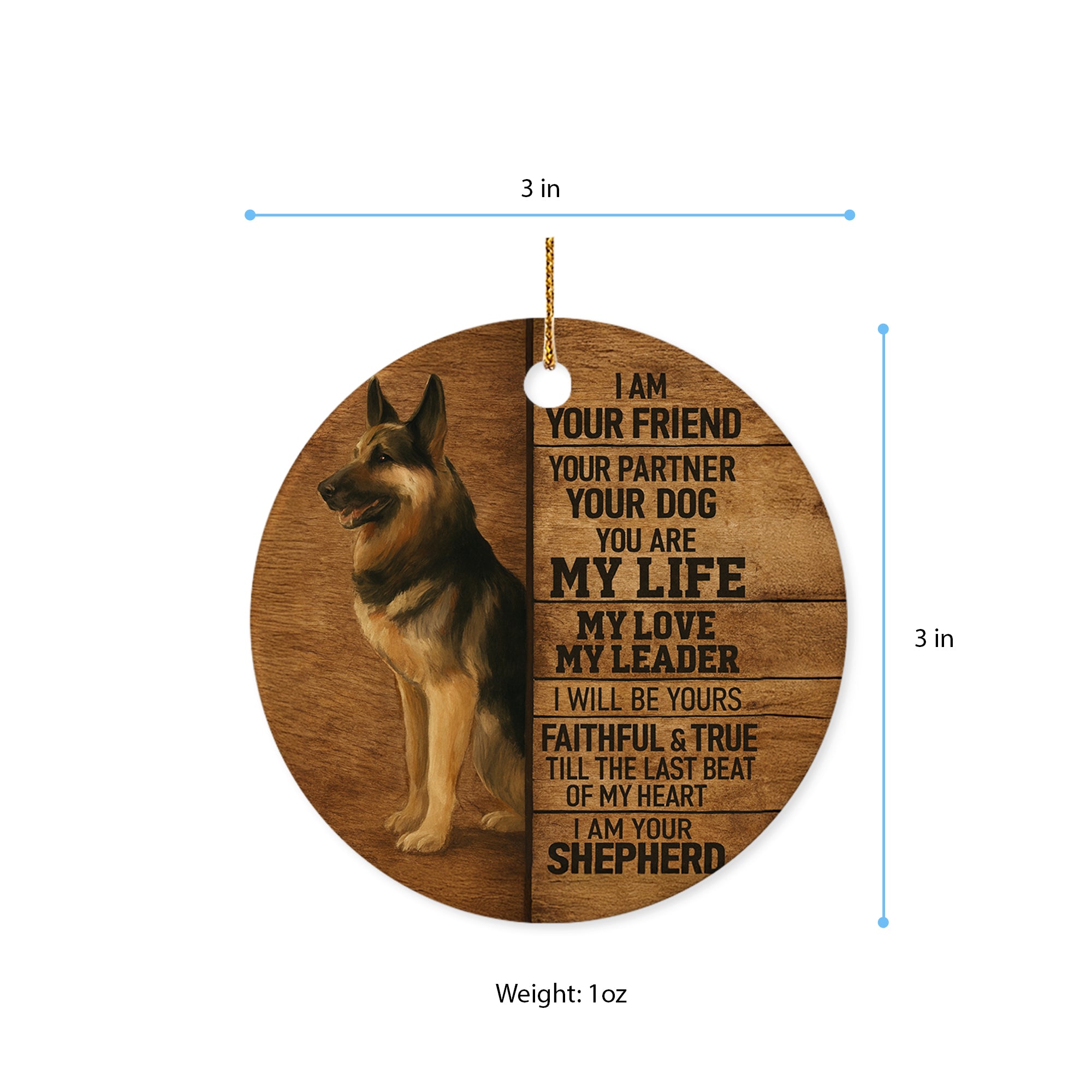 I Am Your Friend German Shepherd Acrylic Ornament – Dog Lover Gift, Christmas Tree Decor, Keepsake Hanging Ornament 4