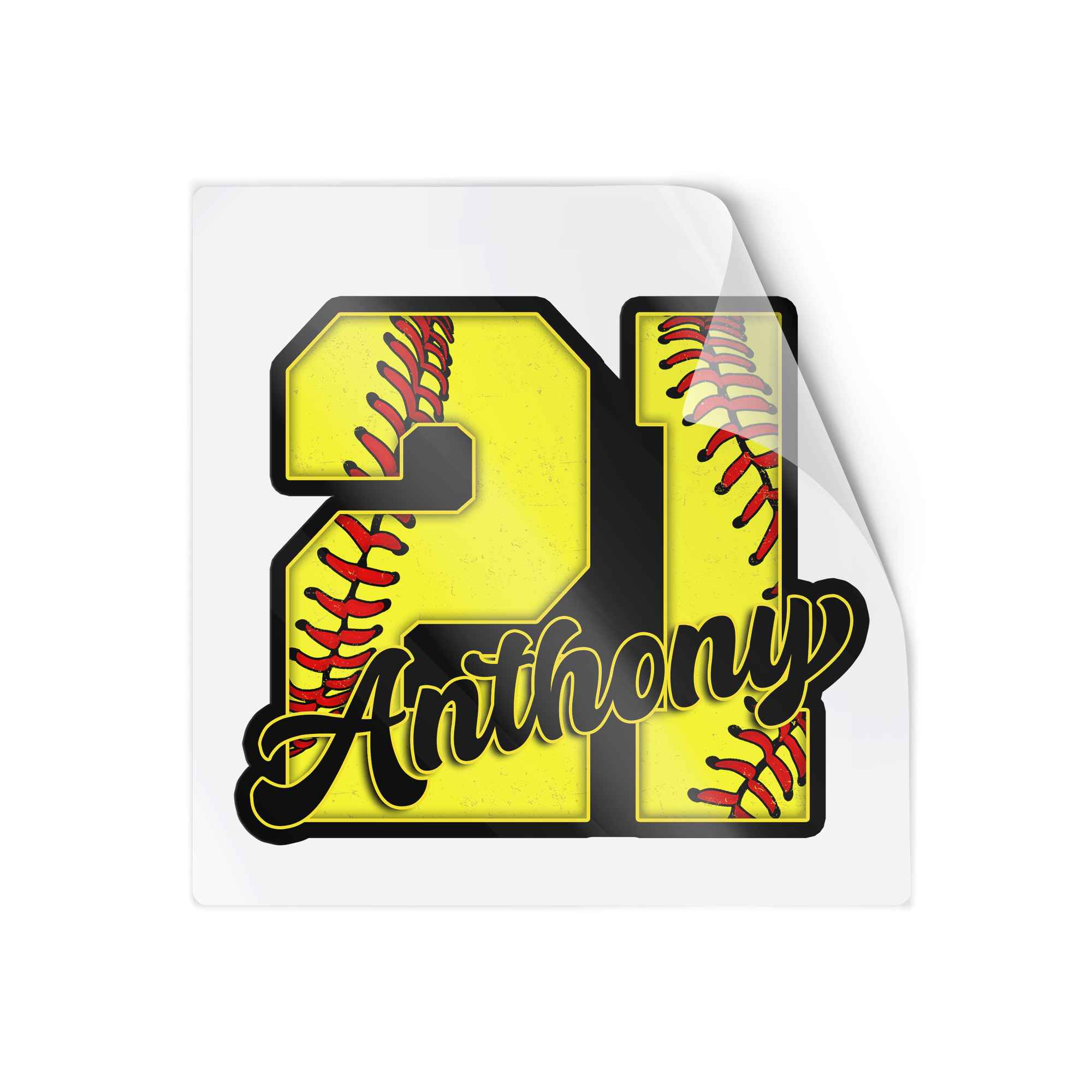 Custom Baseball Number Personalized Name Vinyl Decal Sticker