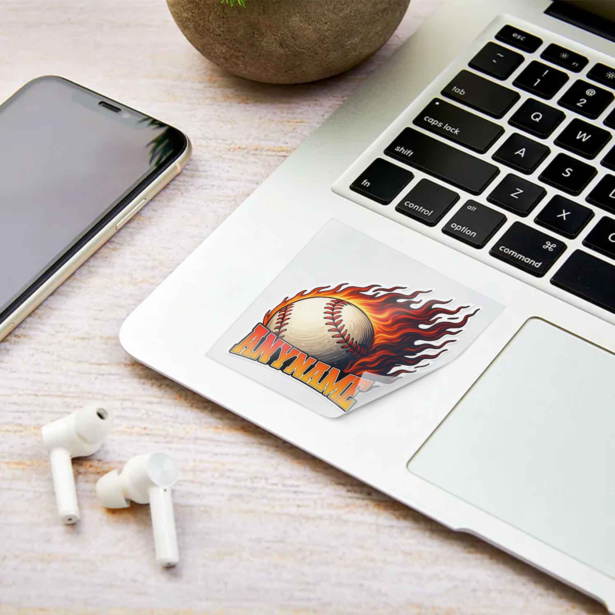 Baseball Flame Die Cut Sticker 4