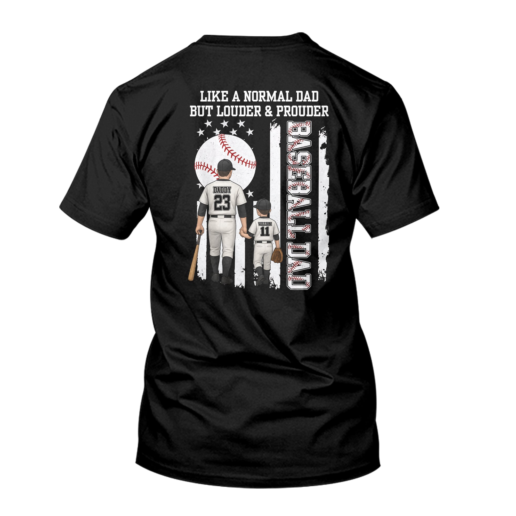 Custom Baseball Dad Like A Normal Dad Personalized T Shirt 3