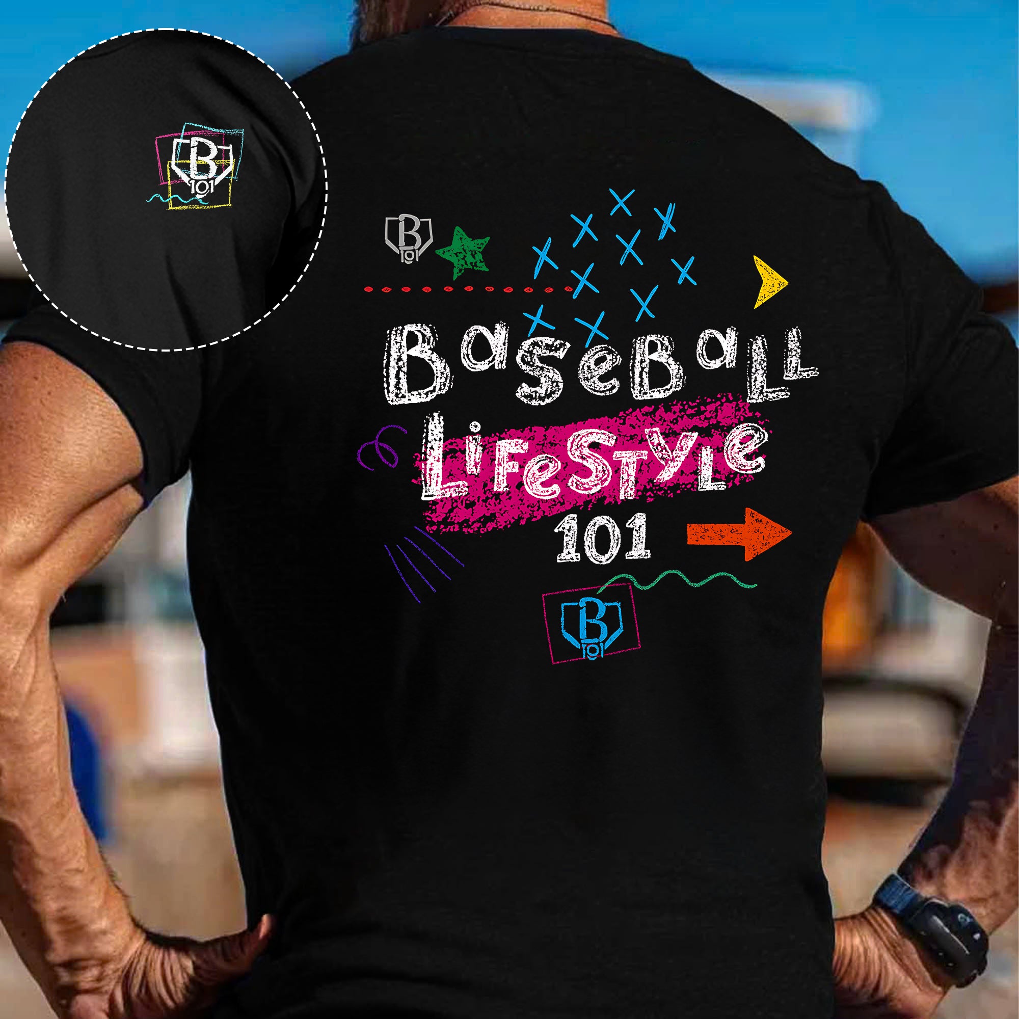 Boys Baseball Lifestyle 101 Chalkboard T Shirt 5