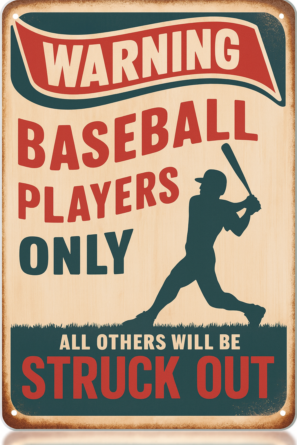 Baseball Room Decor Sign for Boys Cool Baseball Gifts for Kids 8-12 Bedroom Wall Art Sports Decorations and Accessories Metal Sign 5