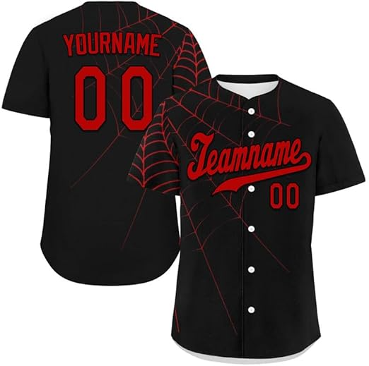 Custom Skull Baseball Jersey for Men Youth Team, Gothic Sports Uniform, Button Down Softball Shirt, Halloween Costume Gift Jersey- JS30