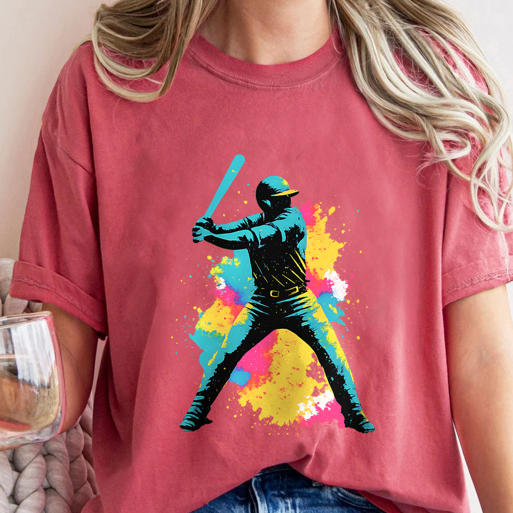 Colorful Baseball Player T-Shirt 3
