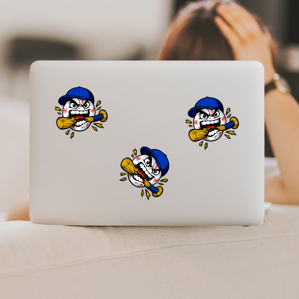 Angry Baseball Ball Decal - Custom Sports Car, Laptop, Water Bottle Sticker 3