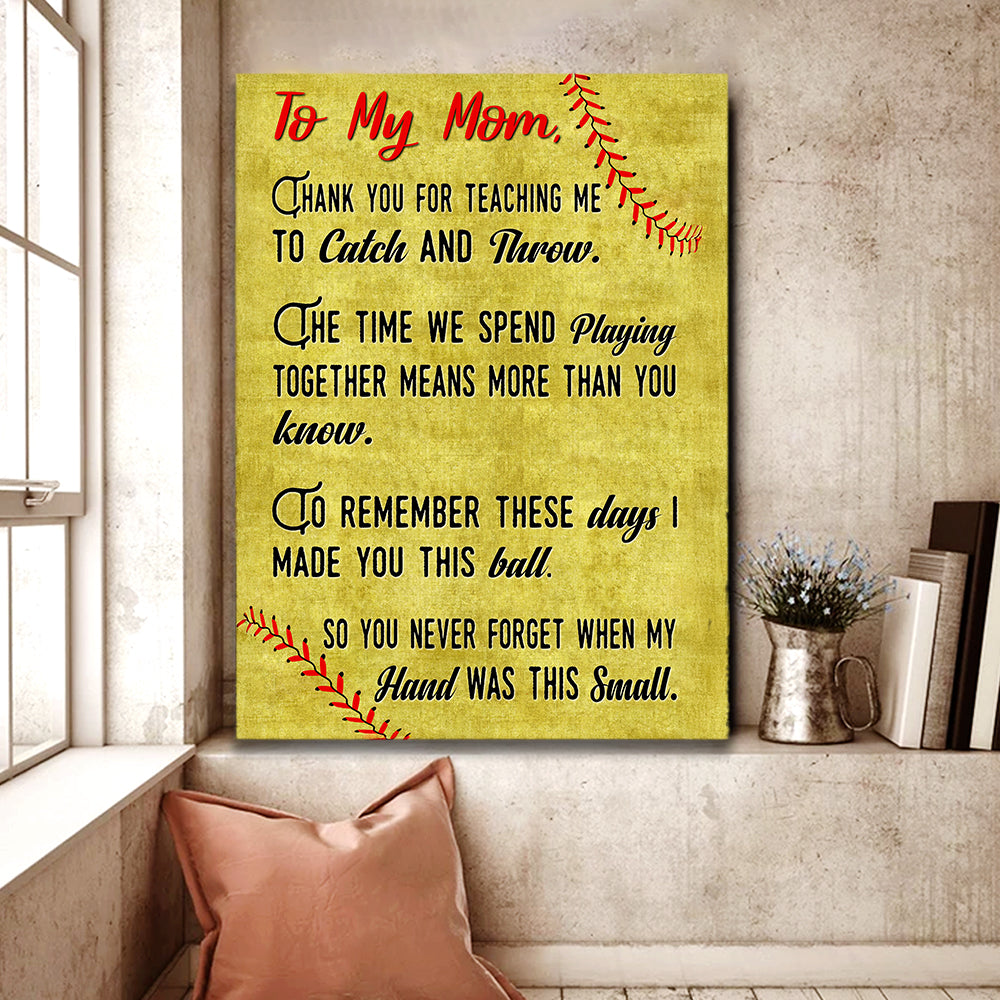 Baseball Dad Family Retro Poster Thank You Mom Picture Print Modern Home Decor Canvas Wall Art 5