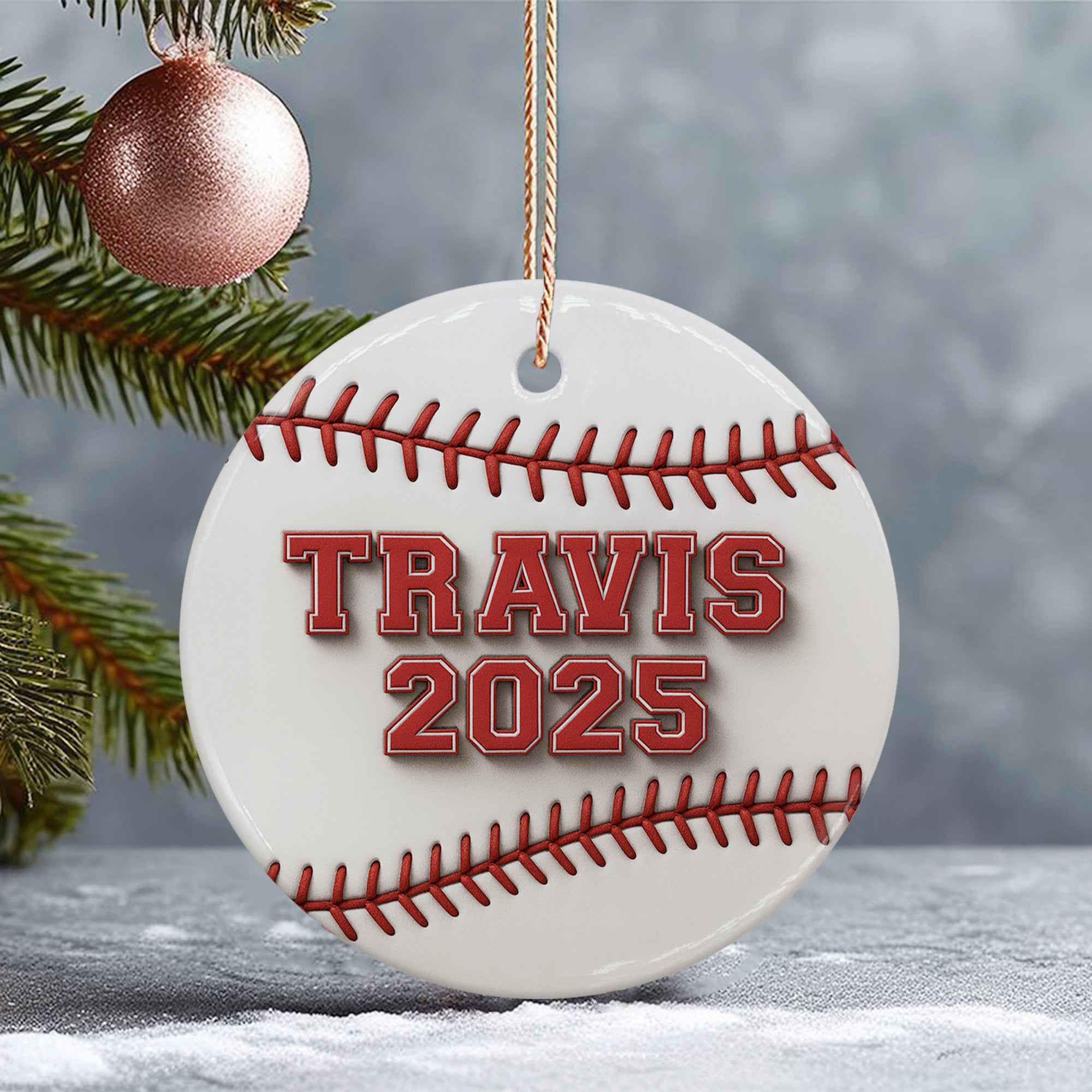 Personalized Baseball Christmas Ornament 2025, Xmas Ornaments 2025, Sport Fan Acrylic Ornament
