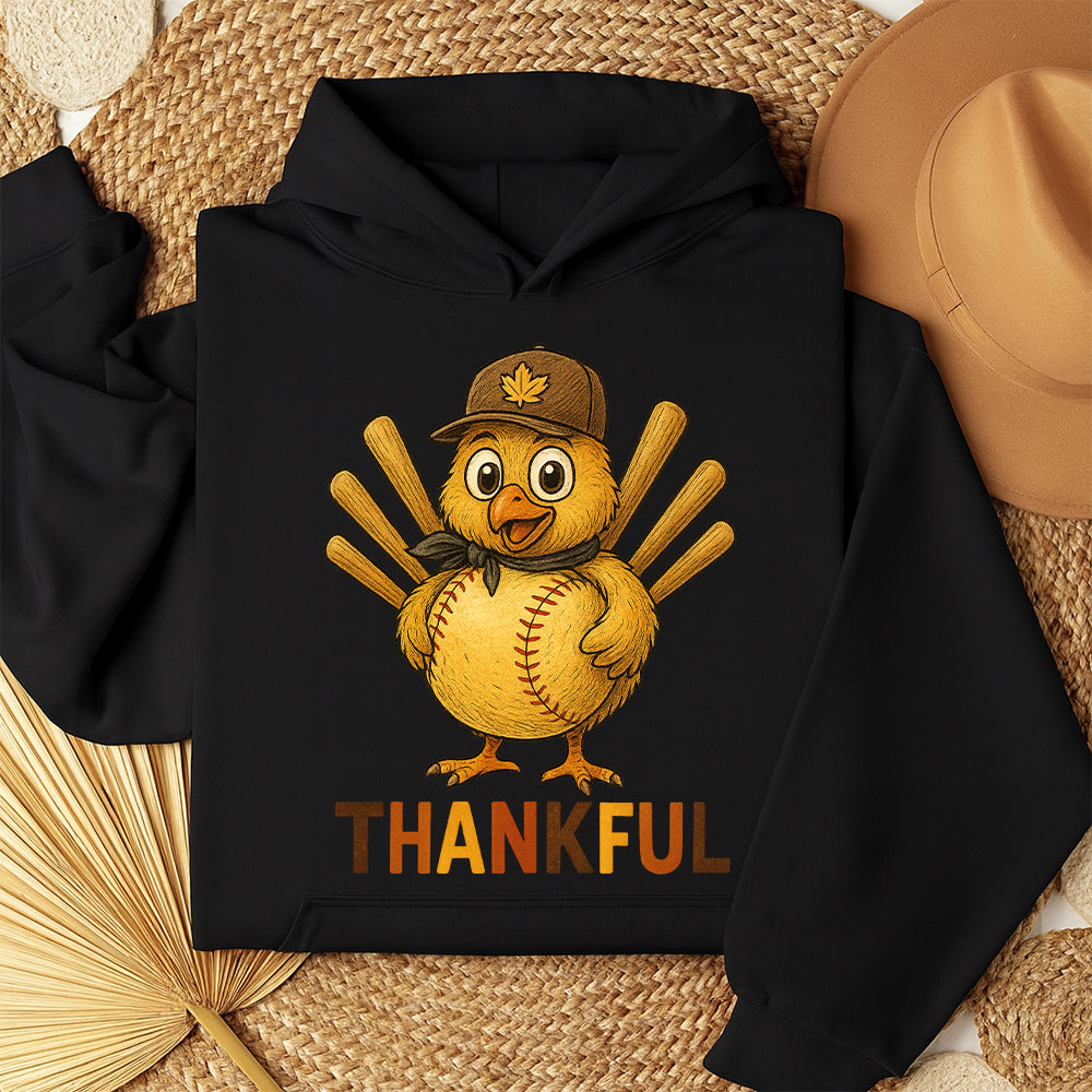 Thanksgiving Softball Turkey Gift for Softball Lovers & Players Hoodie
