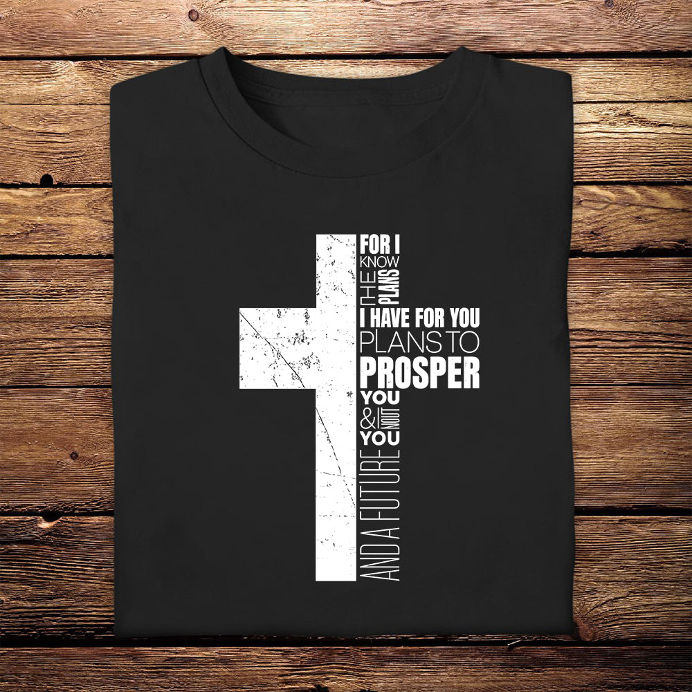 Jeremiah 29:11 Christian Bible Verse Cross Faith T-Shirt