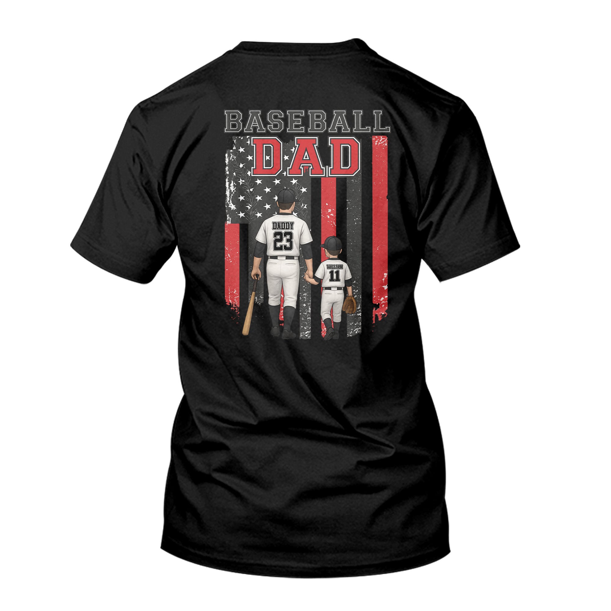 Personalized Baseball Dad And Brother Flag T Shirt
