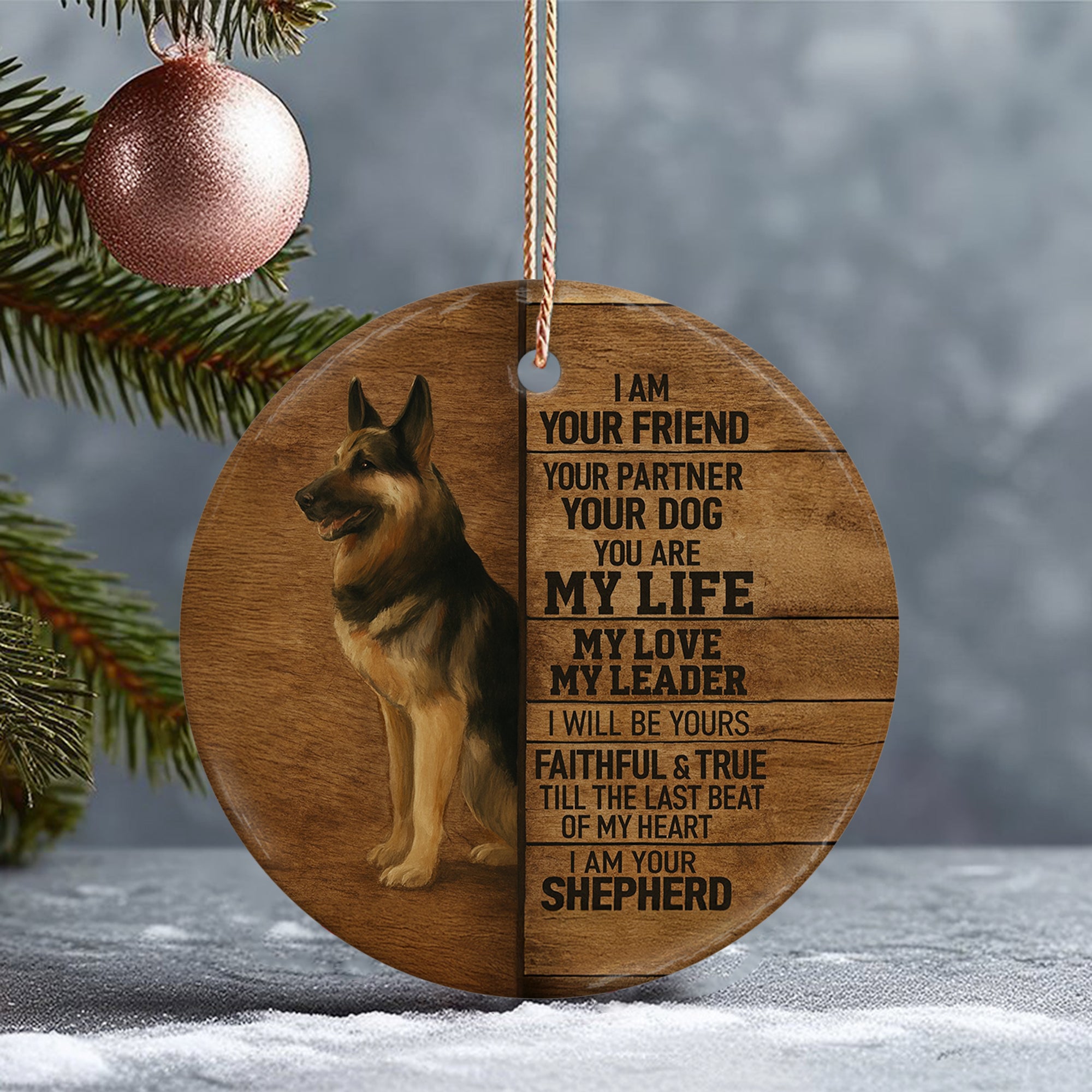 I Am Your Friend German Shepherd Acrylic Ornament – Dog Lover Gift, Christmas Tree Decor, Keepsake Hanging Ornament 3