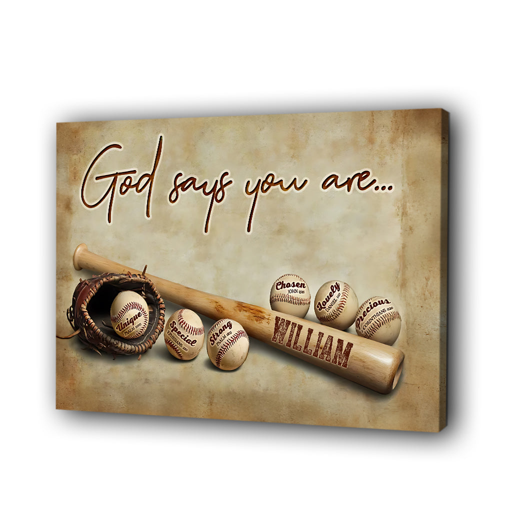 God Says You Are Unique Chosen Baseball Painting Wall Art Decor Poster Gift For Baseball Lovers Canvas 5