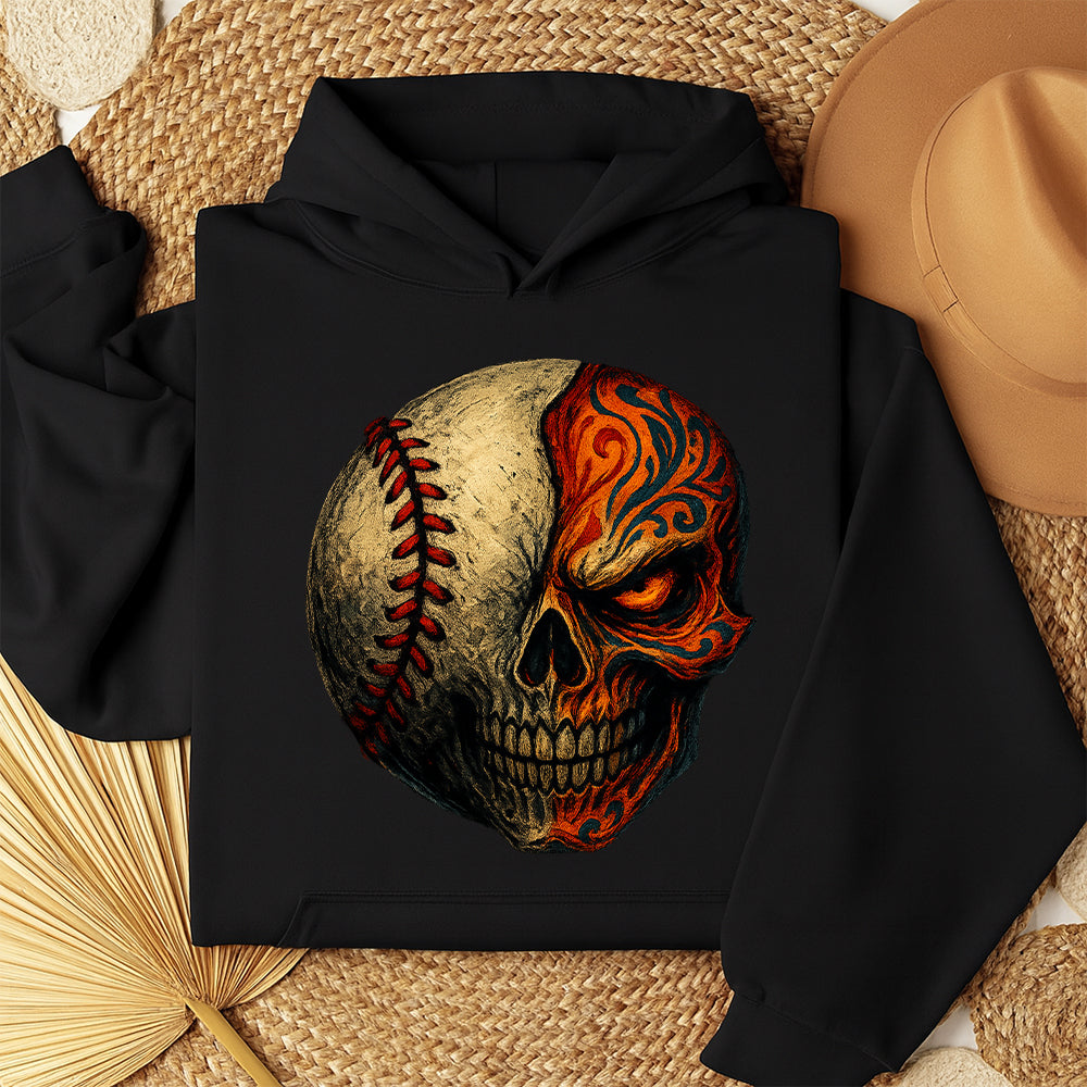 Baseball Sugar Skull Hoodie – Dia De Los Muertos Mexican Day of the Dead Skull Baseball Hoodie