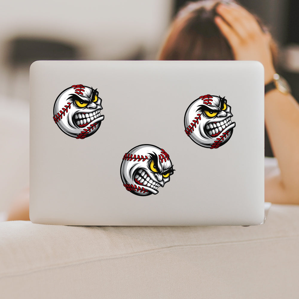 Angry Baseball Face Decal - Custom Car, Truck, Laptop Sticker 4