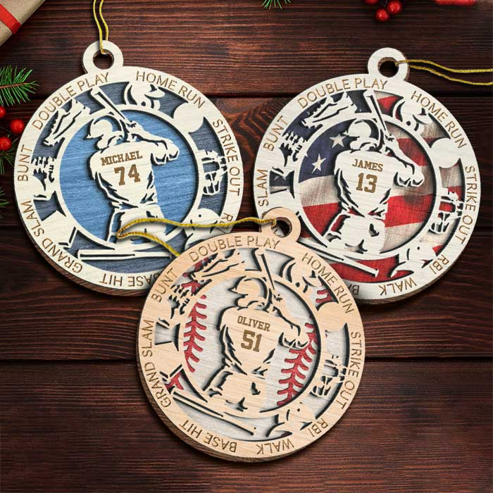 Every Strike Brings Me Closer To The Next Home Run Baseball Personalized Custom Round Shaped Wood Christmas Ornament - OR13 3