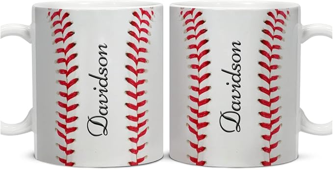 Personalized Baseball Coffee Mug Cup Gift for Baseball Lovers Women Men Coach Sports Fans Birthday Christmas Mother's Day Father's Day Ceramic Mug - MU01