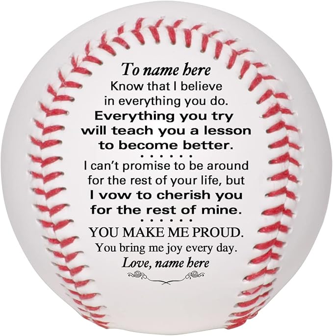 Personalized Custom Baseball to Our Grandson, Our Son, My Grandson, My Son - from Mom & Dad - from Grandma & Grandpa