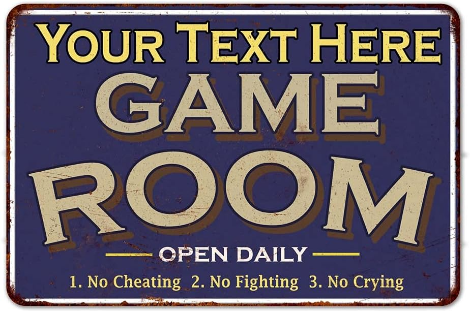 Personalized Game Room Decor Sign Custom Name Wall Sign Retro Arcade Video Gamer Art Poster Gaming Decoration Metal Sign