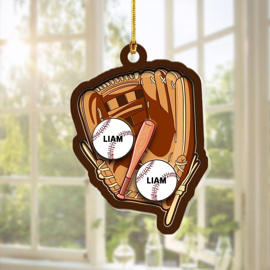 Personalized Baseball Christmas Ornament, Basketball Lover Gift, Basketball Team Gift, Boyfriend Gift, Christmas Tree Decoration Ornament 3