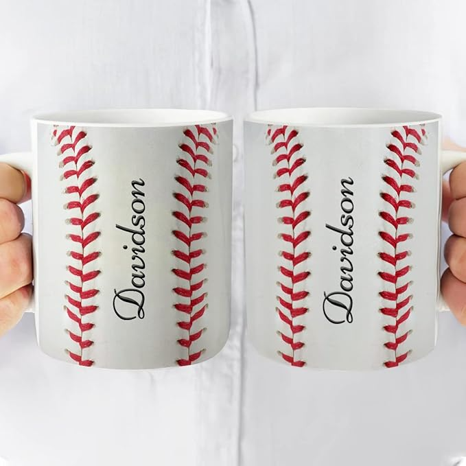 Personalized Baseball Coffee Mug Cup Gift for Baseball Lovers Women Men Coach Sports Fans Birthday Christmas Mother's Day Father's Day Ceramic Mug - MU01 4