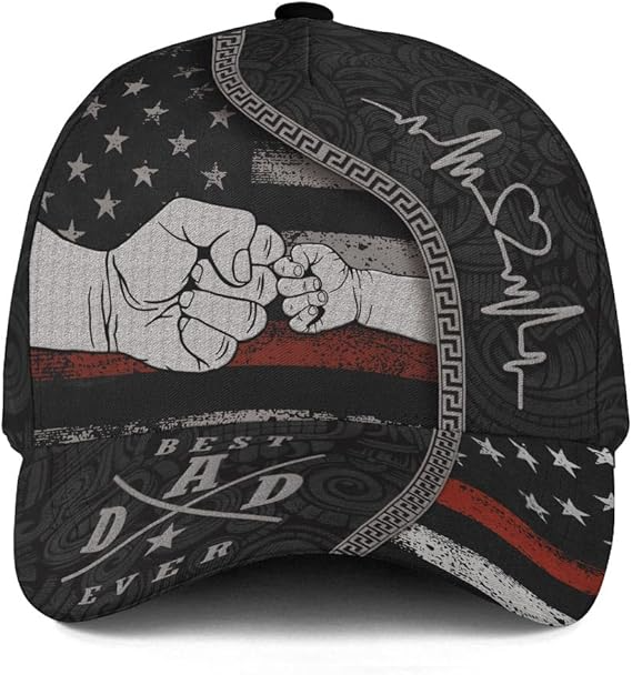 Best Dad Ever Fist Bump Baseball Fathers Day Daddy Hat for Men Cap - HA05