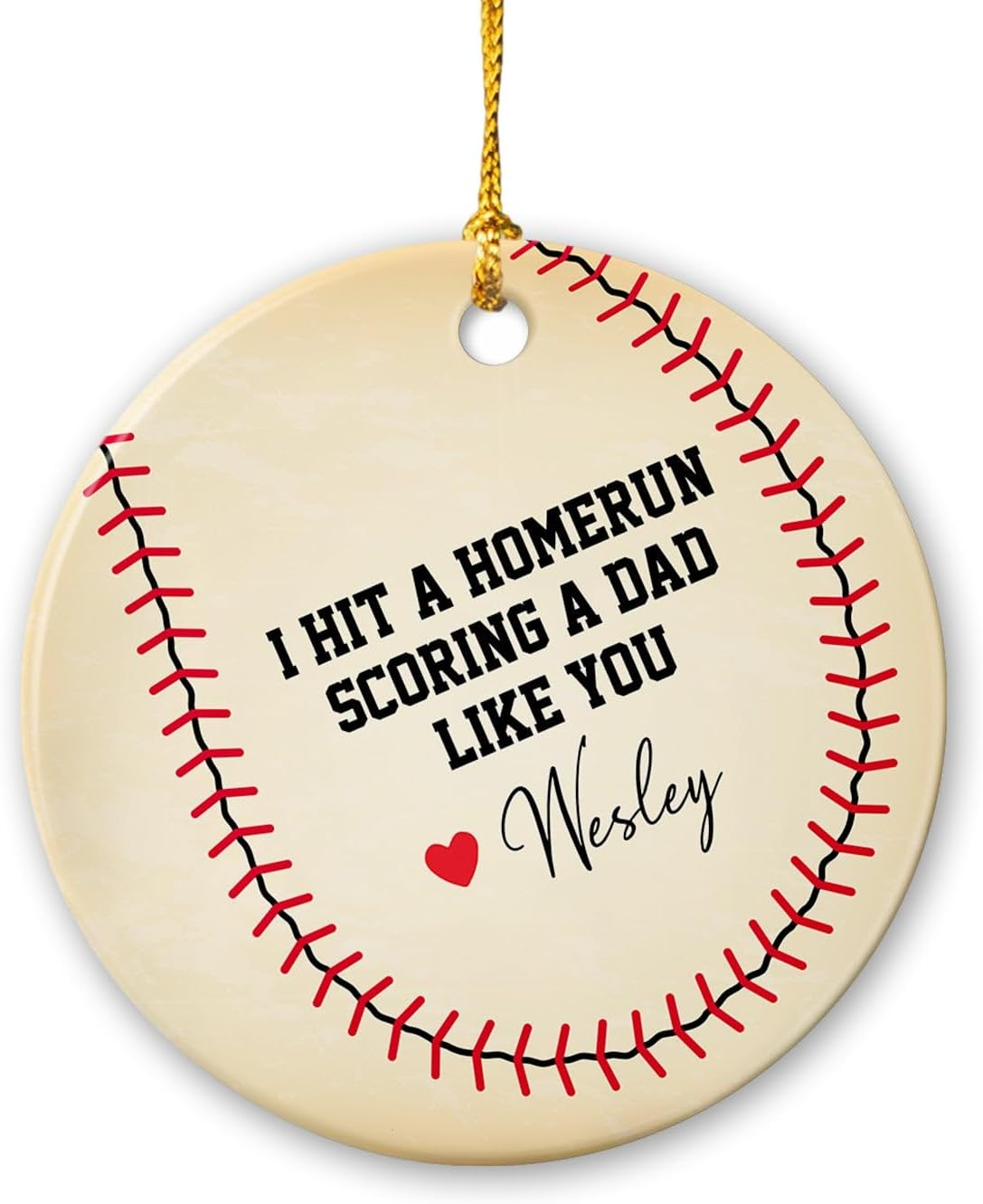 Father and Son Keepsake Gift I Hit A Homerun Scoring A Dad Like You Personalized Acrylic Ornament Baseball Dad Fathers Day Christmas Ornament