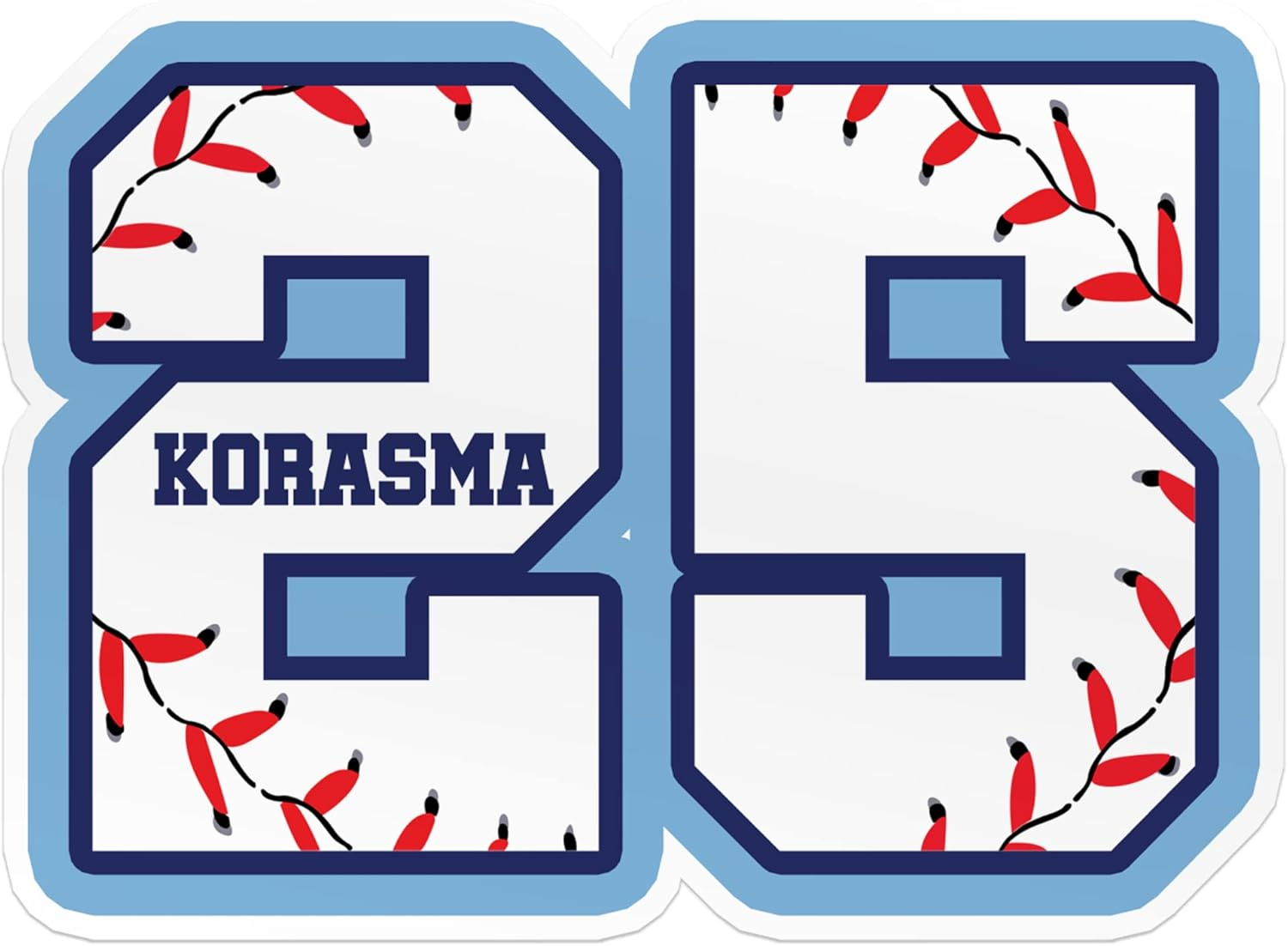 Personalized Baseball Sticker with Custom Name and Number, Waterproof Vinyl Decal for Baseball Ball, Water Bottle, Car, Laptop, Phone, Gift for Women, Men, Adults, Kids Sticker