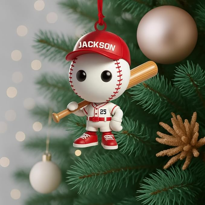 Engraved Baseball 2025 Personalized Player Jersey Custom Name and Number Christmas Decoration Sports Keepsake Gift Xmas Tree Décor Acrylic Ornament - OR39 3