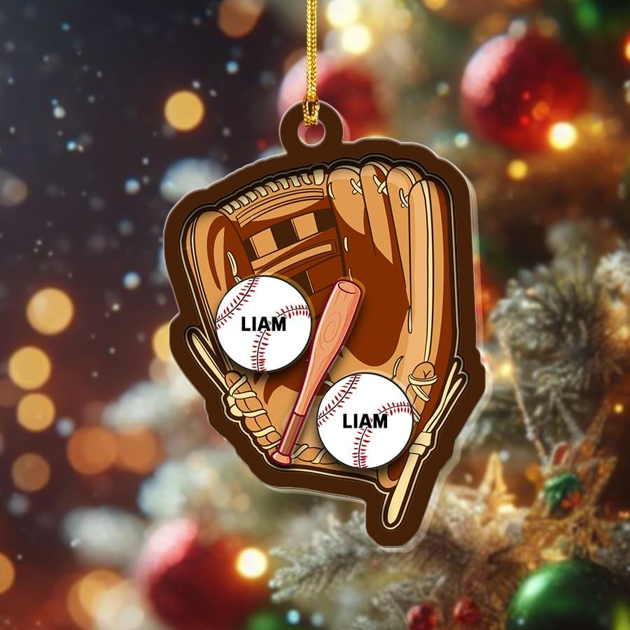 Personalized Baseball Christmas Ornament, Basketball Lover Gift, Basketball Team Gift, Boyfriend Gift, Christmas Tree Decoration Ornament 4