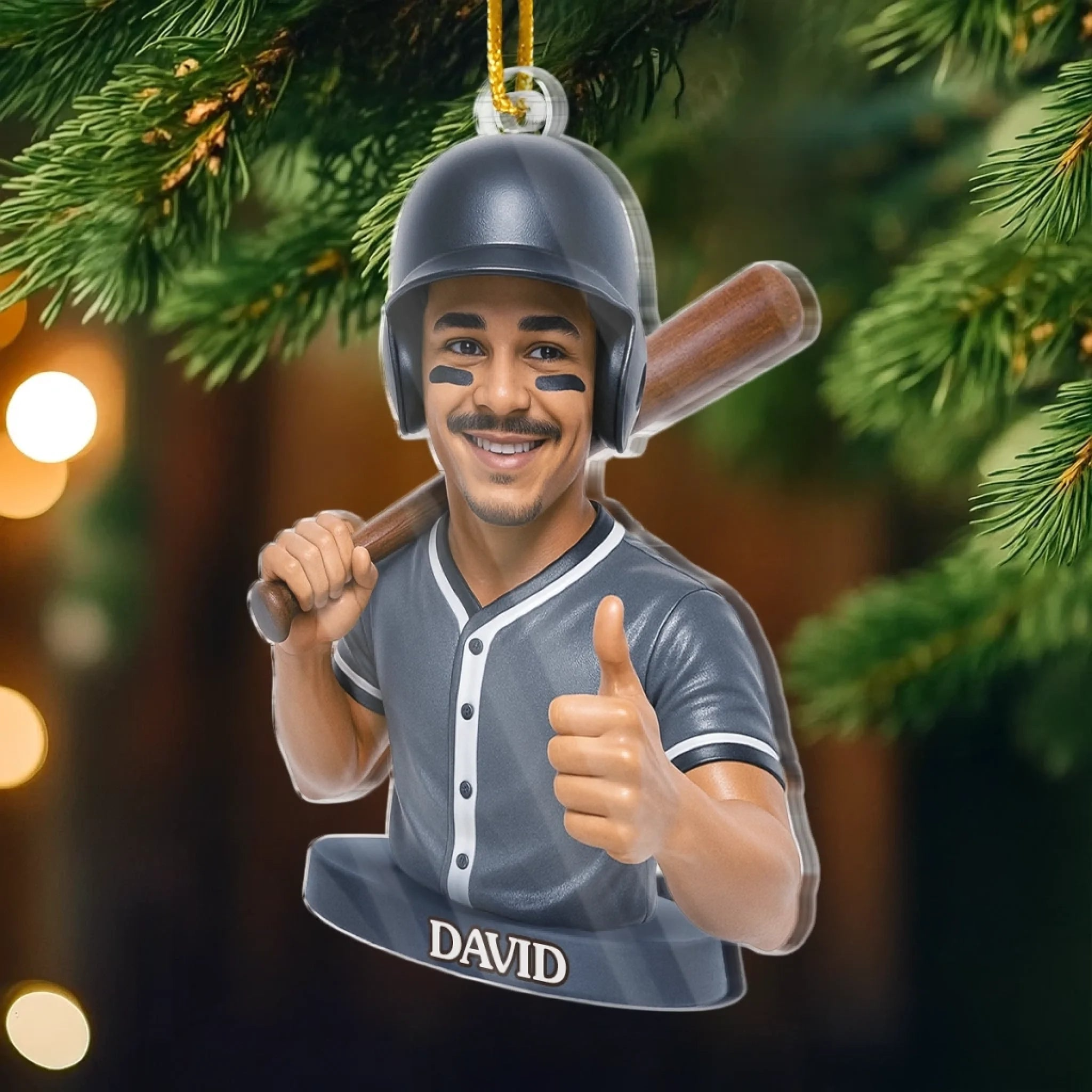 Custom Photo Personalized Christmas Birthday Sport Gifts For Sports Lovers Baseball Is Life Acrylic Ornament - OR11 4