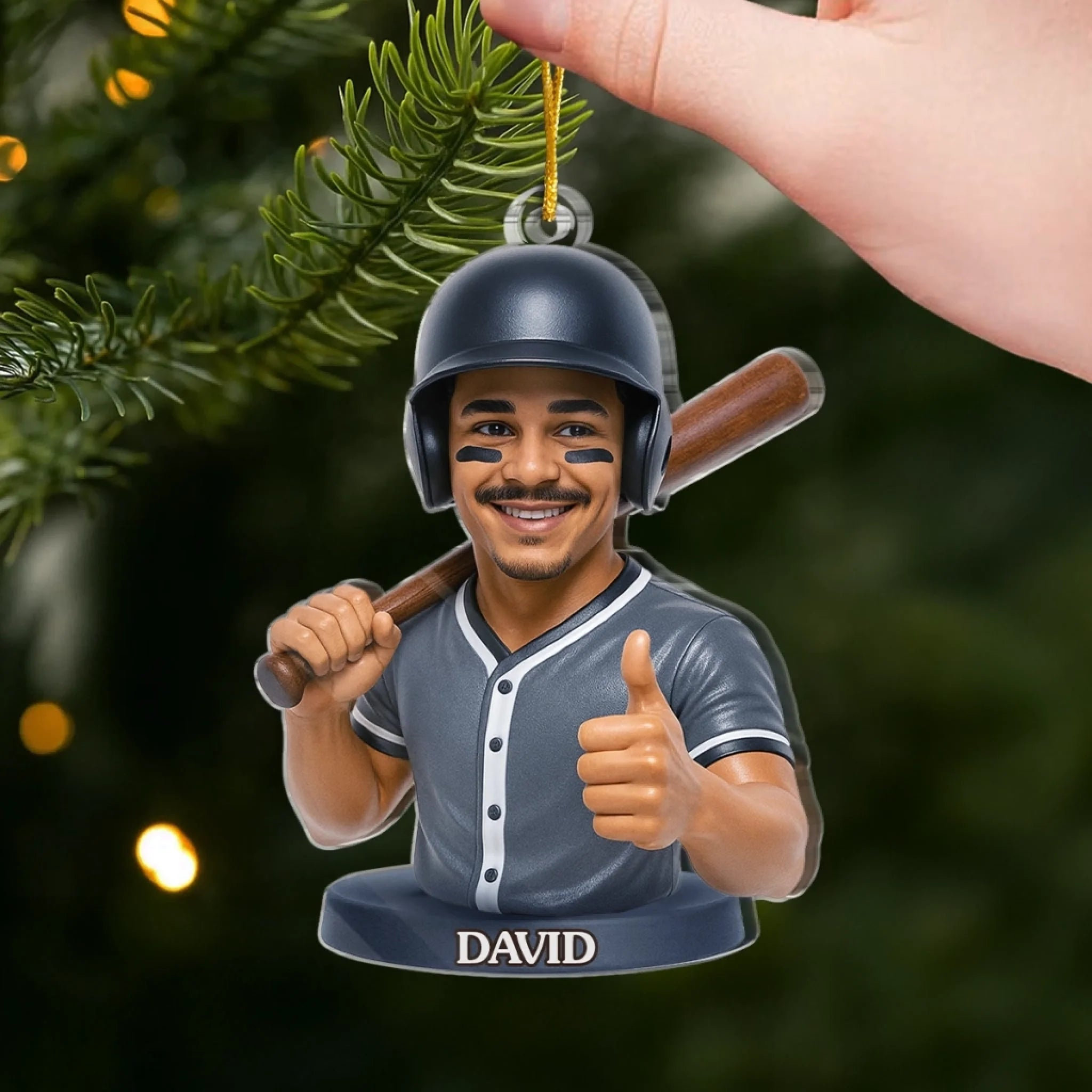 Custom Photo Personalized Christmas Birthday Sport Gifts For Sports Lovers Baseball Is Life Acrylic Ornament - OR11 3