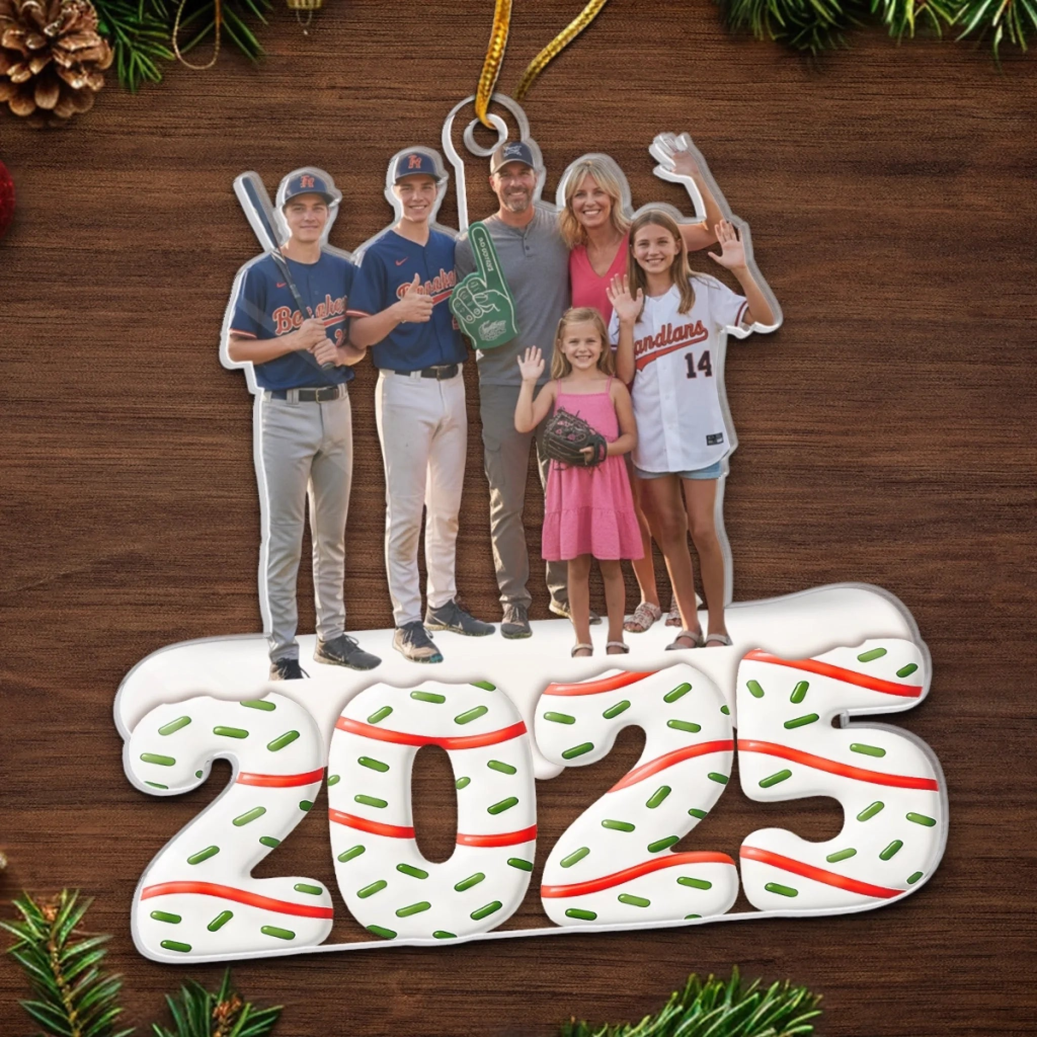 Custom Photo Acrylic Ornament - Personalized Christmas Birthday Baseball Gifts For Baseball Lovers, Sports Fans, Sports Lovers - Our Home Run Squad - OR15