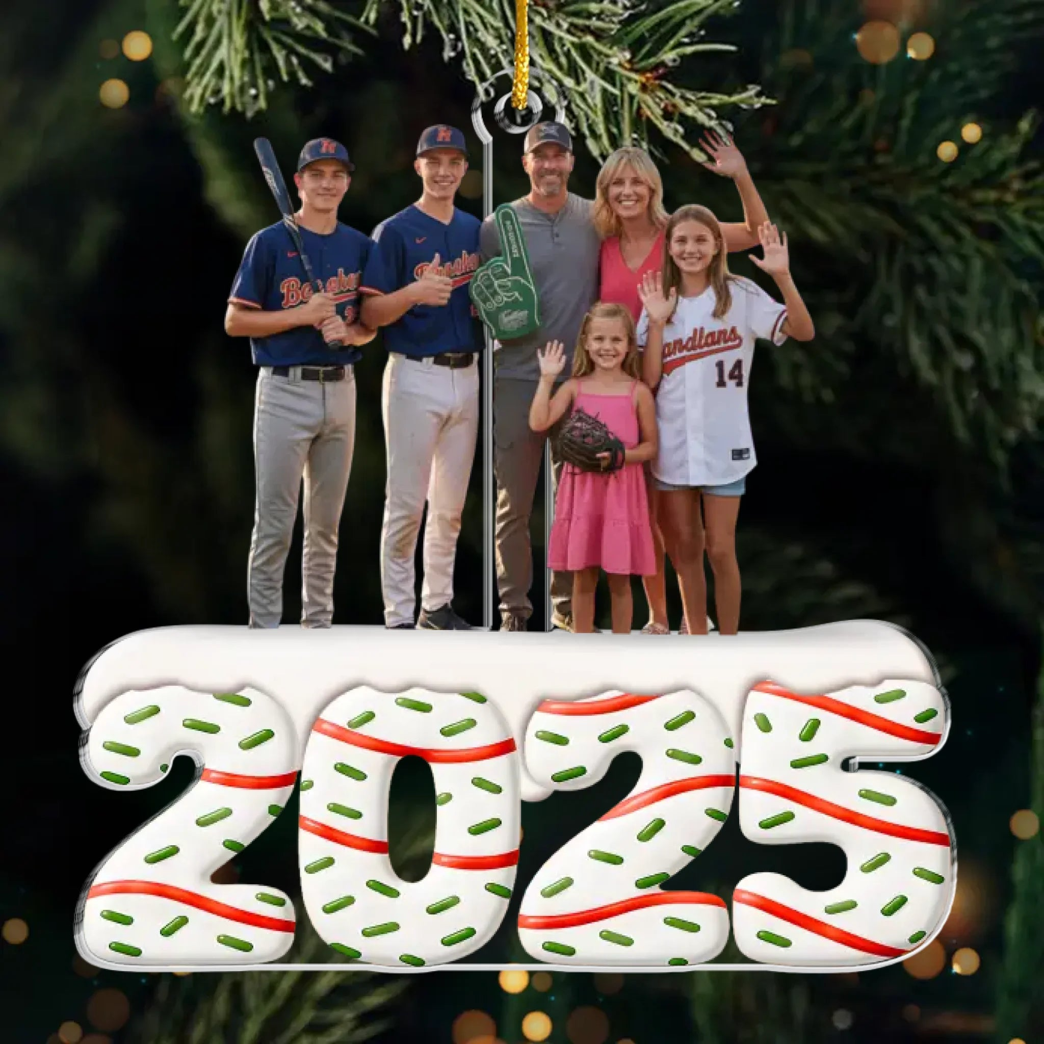 Custom Photo Acrylic Ornament - Personalized Christmas Birthday Baseball Gifts For Baseball Lovers, Sports Fans, Sports Lovers - Our Home Run Squad - OR15 4