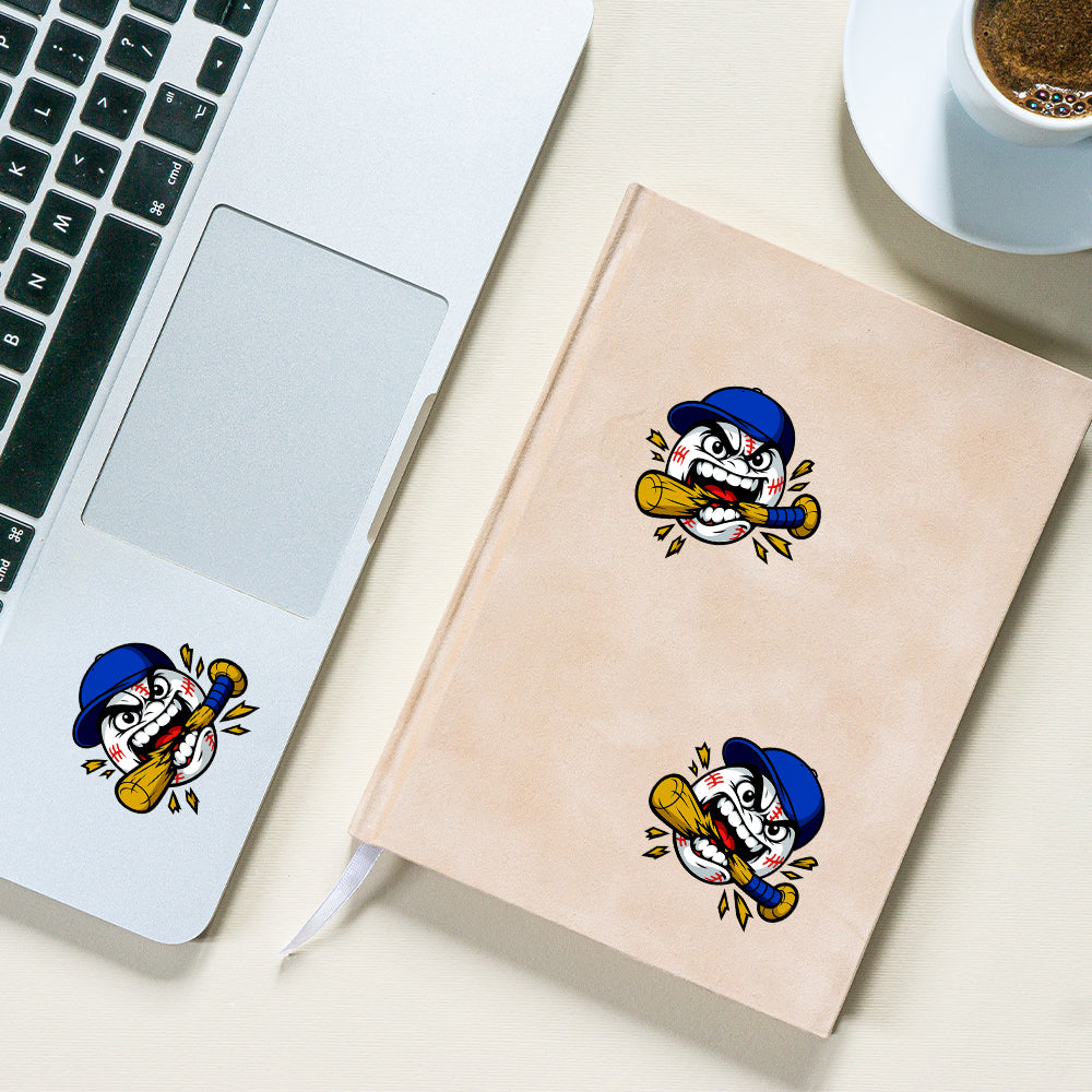 Angry Baseball Ball Decal - Custom Sports Car, Laptop, Water Bottle Sticker