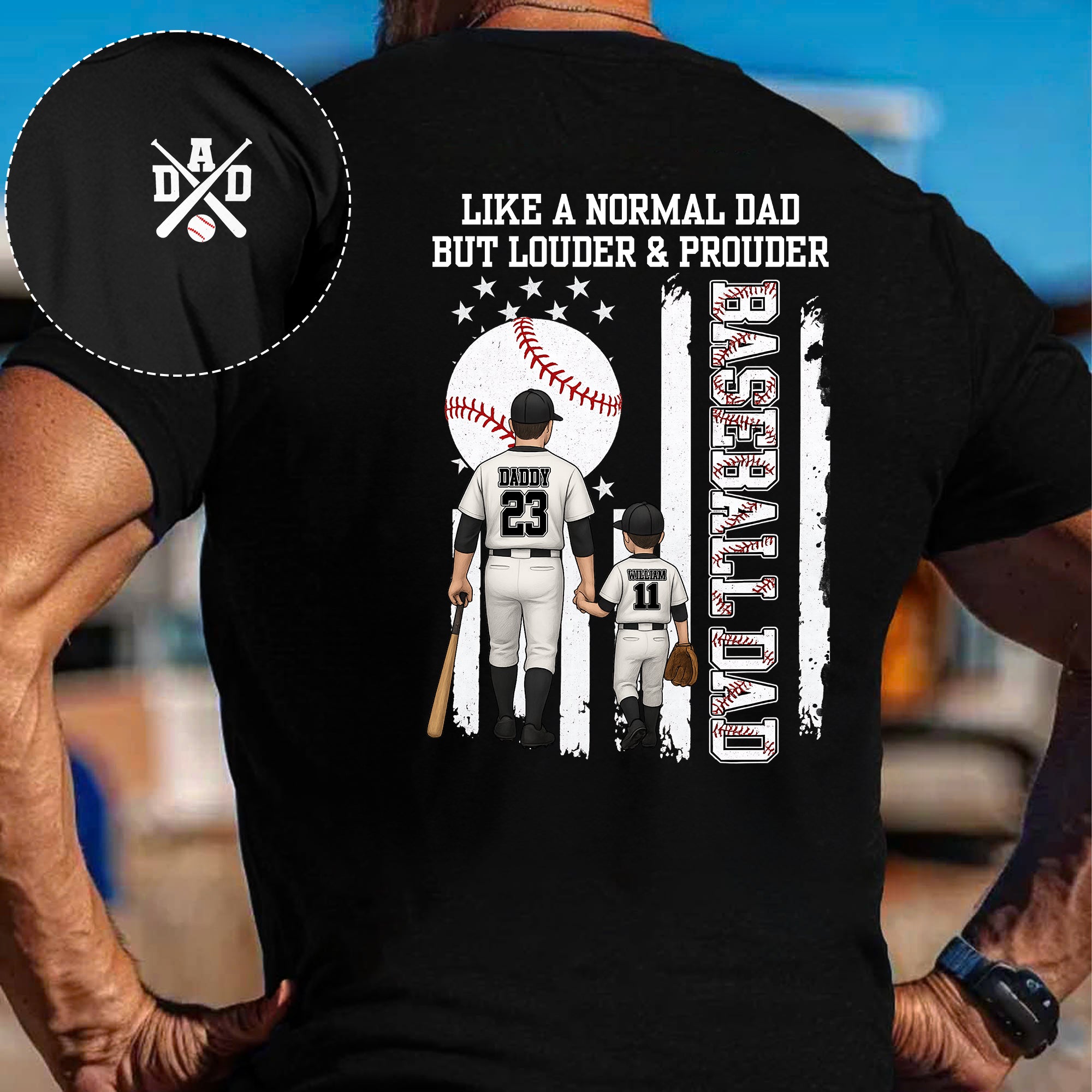 Custom Baseball Dad Like A Normal Dad Personalized T Shirt 6