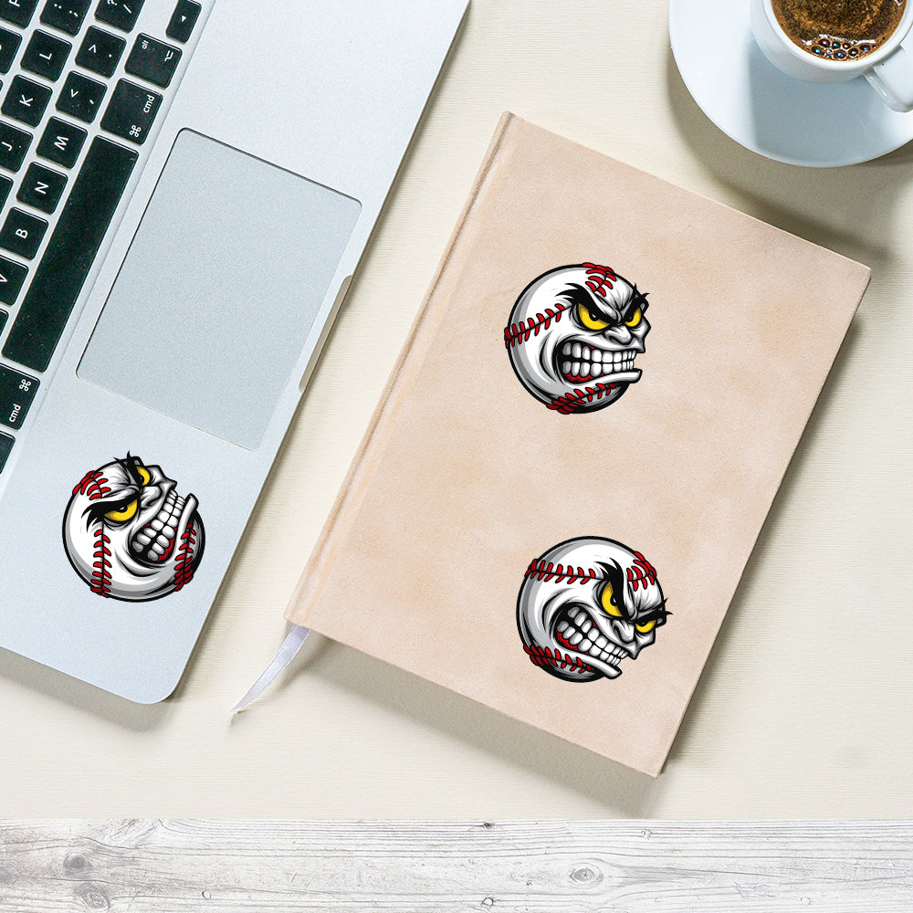 Angry Baseball Face Decal - Custom Car, Truck, Laptop Sticker 3