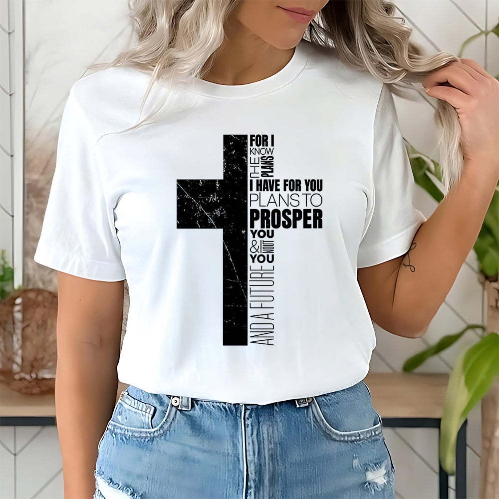 Jeremiah 29:11 Christian Bible Verse Cross Faith T-Shirt 6