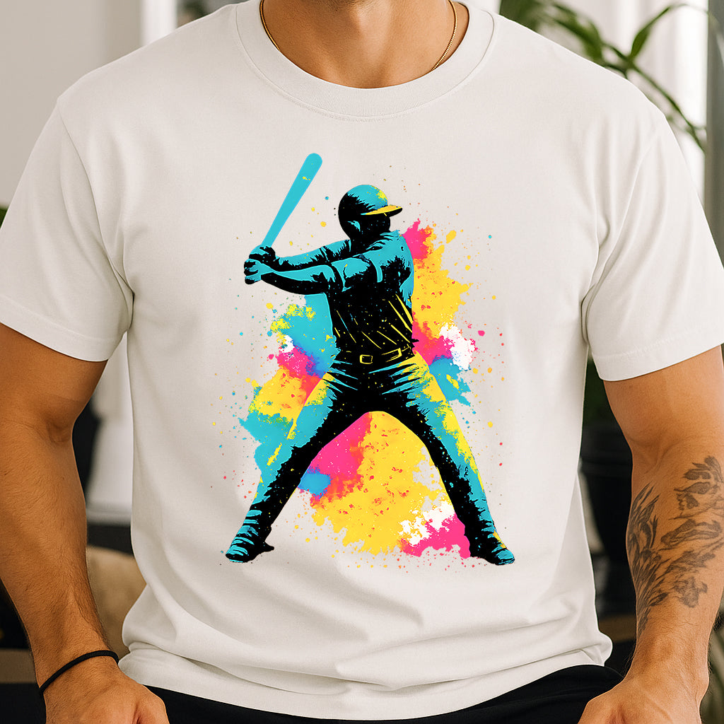 Colorful Baseball Player T-Shirt 7