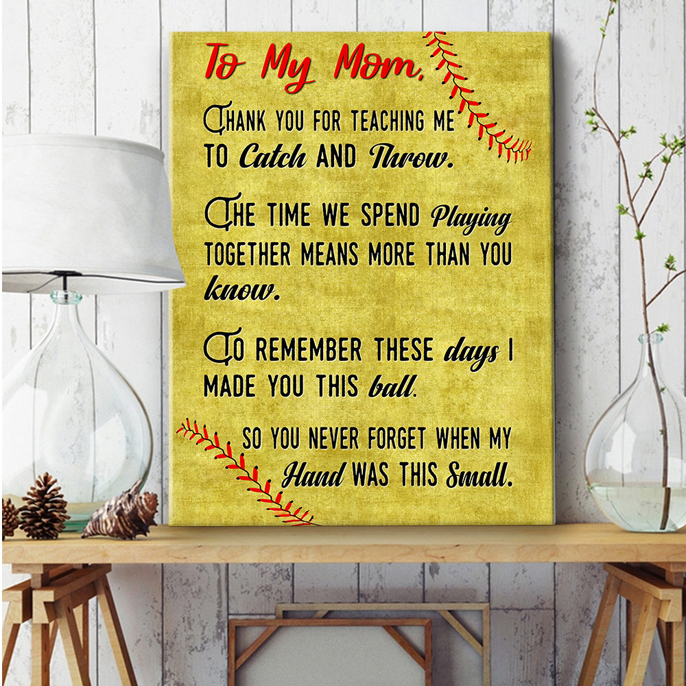 Baseball Dad Family Retro Poster Thank You Mom Picture Print Modern Home Decor Canvas Wall Art 6