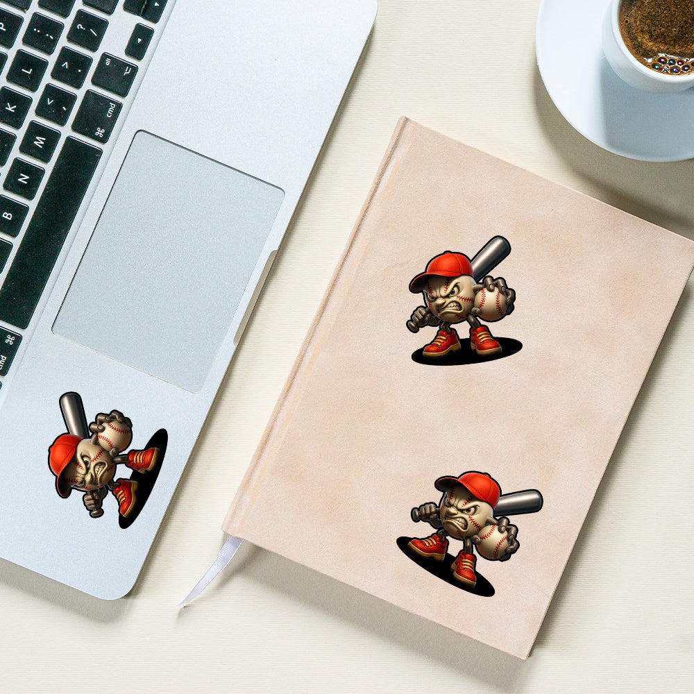 Baseball Mascot Ball Decal - Custom Sports Car, Laptop, Water Bottle Sticker
