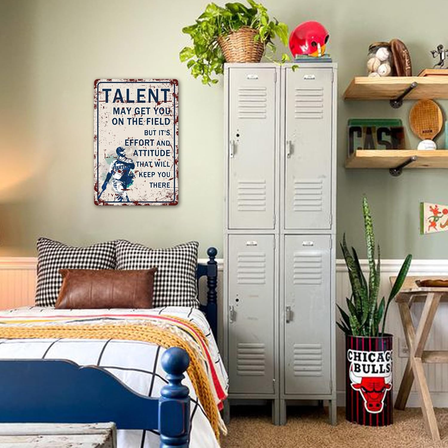 Baseball Poster Wall Art Decor, Motivational Quote Baseball Tin Sign, Famous Quote Sports Poster, Retro Baseball Wall Decor Metal Sign 3