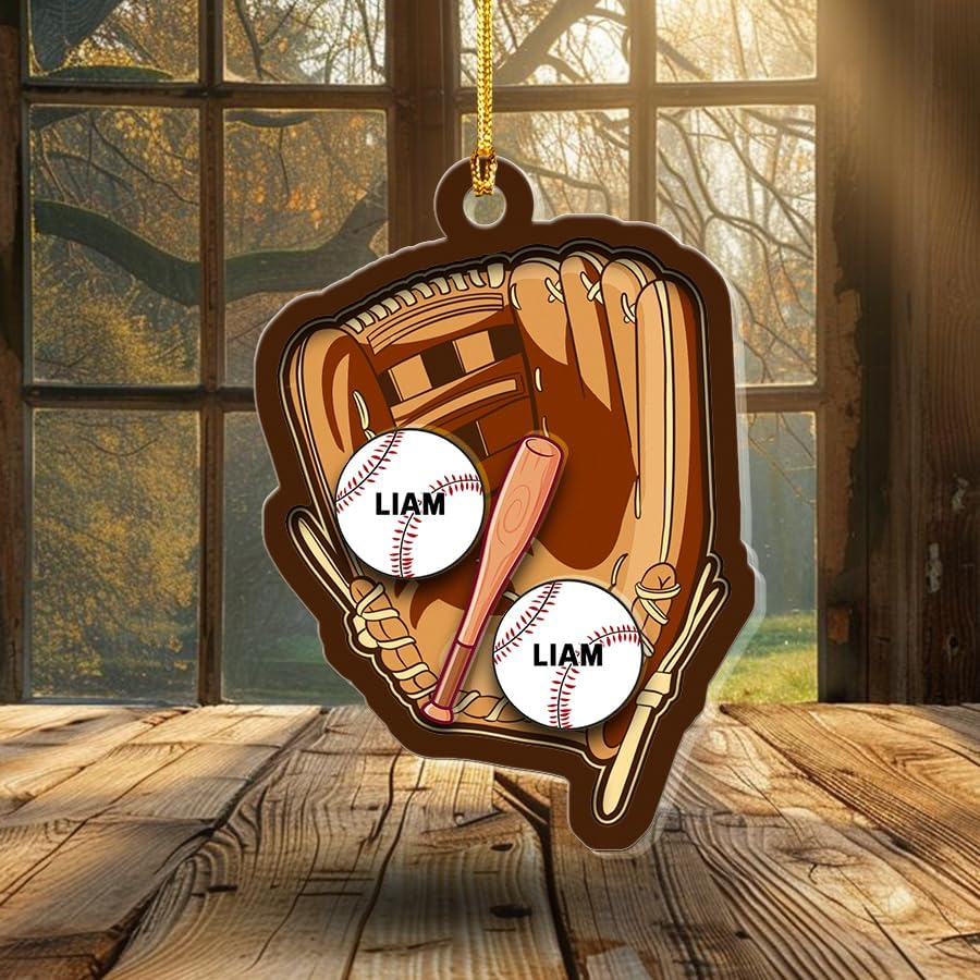 Personalized Baseball Christmas Ornament, Basketball Lover Gift, Basketball Team Gift, Boyfriend Gift, Christmas Tree Decoration Ornament